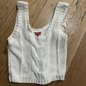 STAUD Kind Sleeveless Crop Cableknit Top